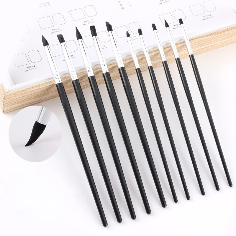 Nail Art Sch - 5Pcs Dental Silicone Brush Pens Resin