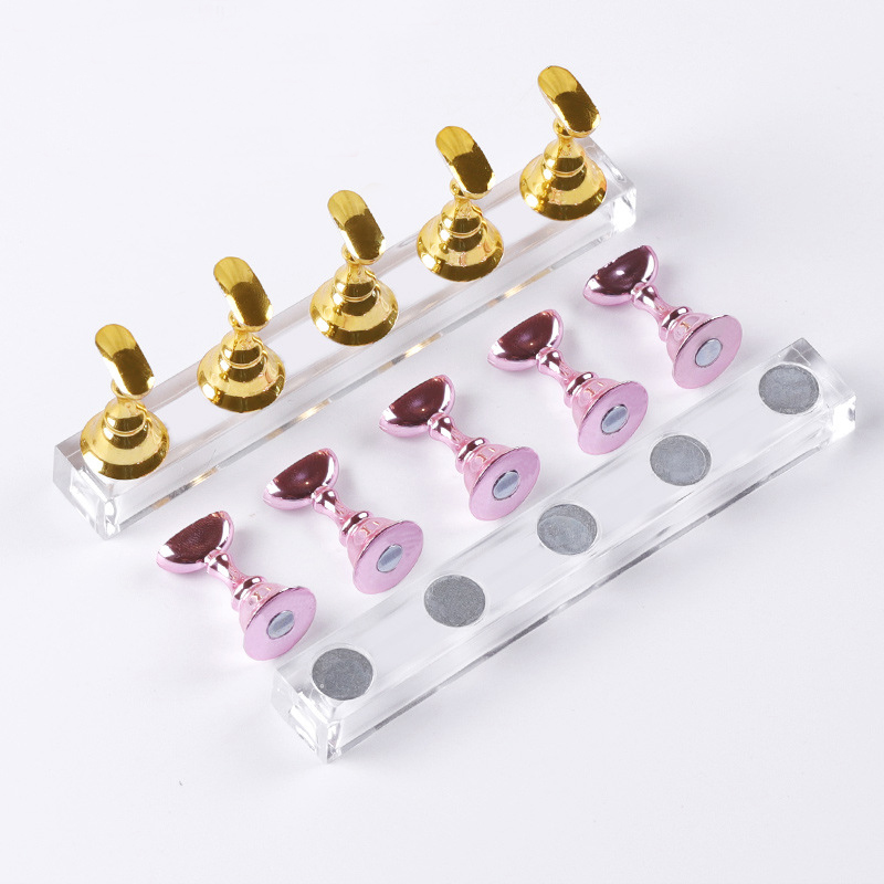 Nail Art Sch - 5/30pcs/Set Magnetic Nail Holder False Nail