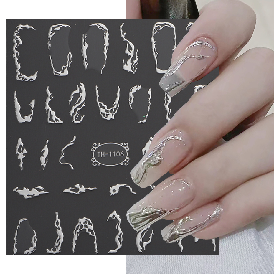 3D Metalic Line Nail Stickers  - đánh giá và giá Nail Art Full Design