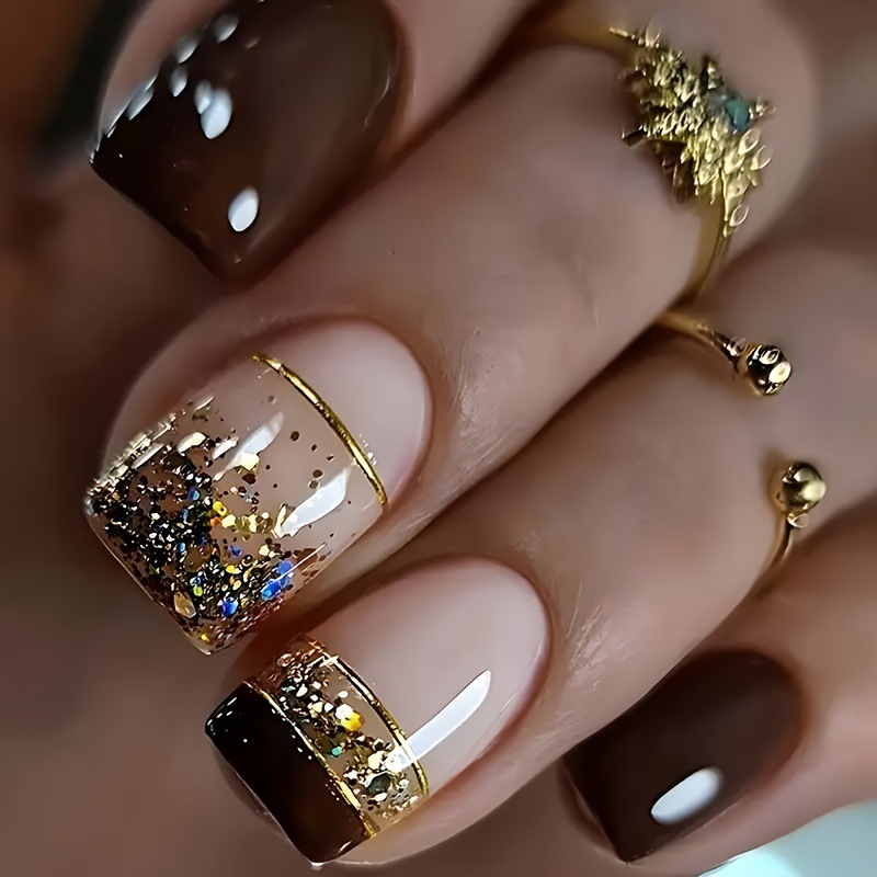 Short Square fake nails for wo - đánh giá và giá Nail Art Full Design