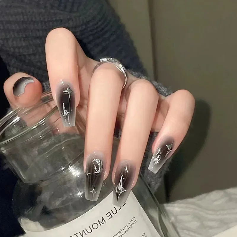 24Pcs/Set Dark Spice Wearable  - đánh giá và giá Nail Art Full Design