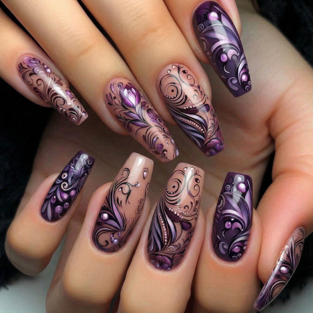 Medium fake nails for women gi - đánh giá và giá Nail Art Full Design