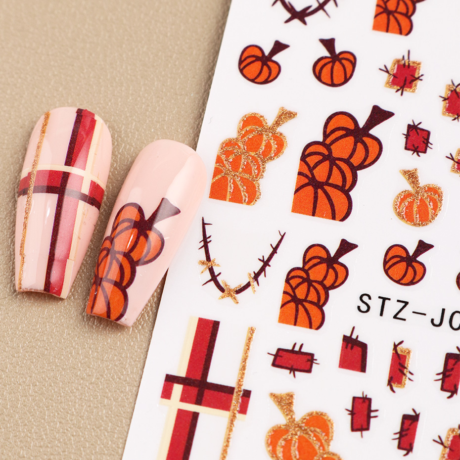 2pcs Pumpkin Thorns Halloween  - đánh giá và giá Nail Art Full Design